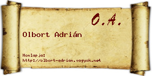 Olbort Adrián névjegykártya